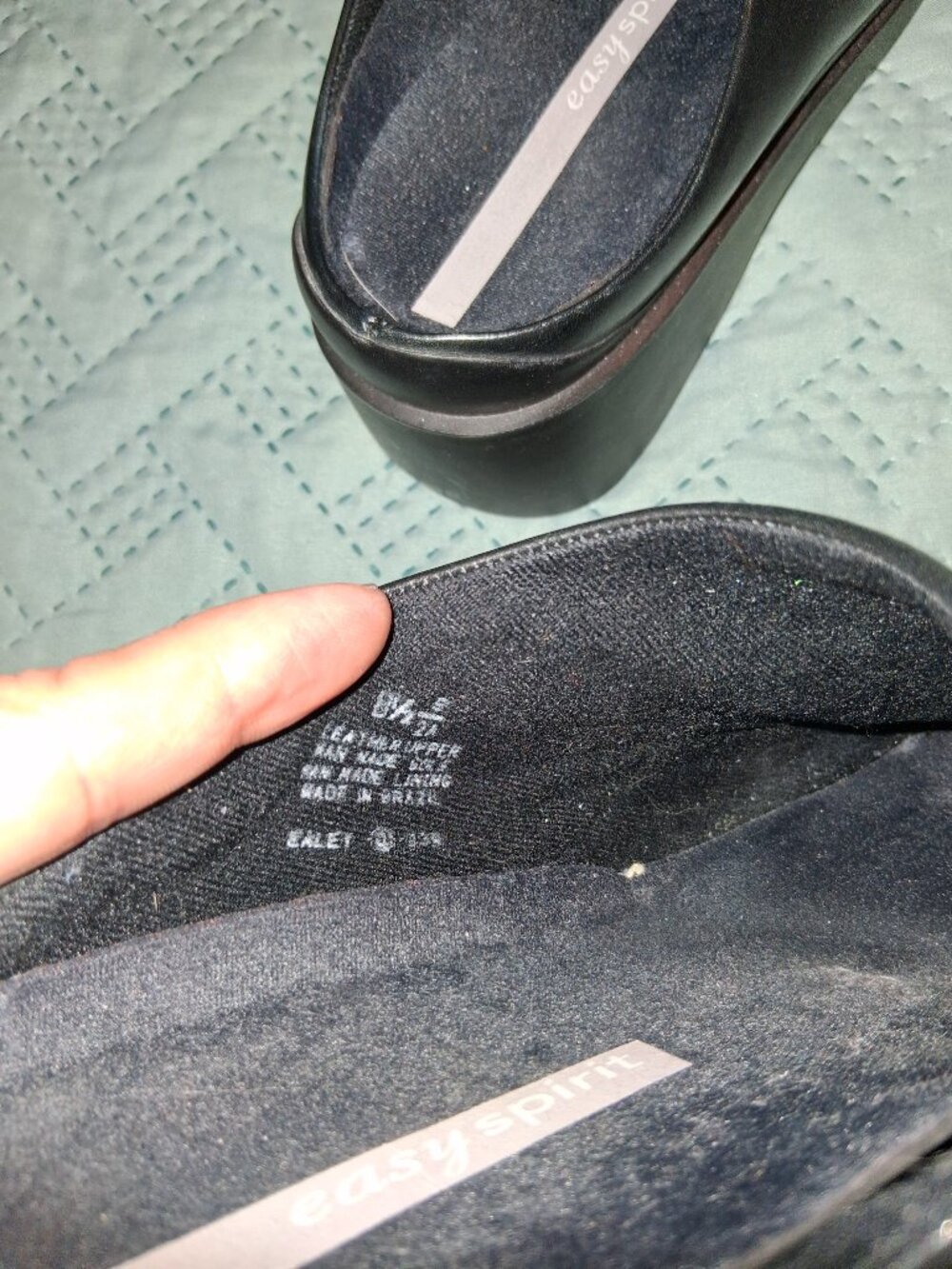 Easy Spirit Black Leather Slip-on Clogs-size 8.5 - Picture 6 of 6